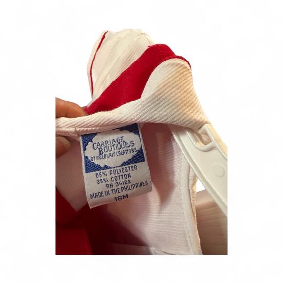 Vtg Childs Carriage Boutiques Baby 18M Christmas Holiday Train Red Romper NWT - Picture 5 of 6